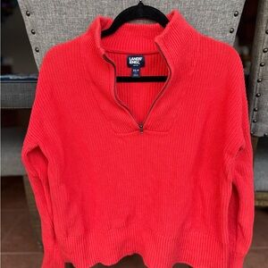 Lands' End Drifter Women's Quarter Zip Sweater size XS (2-4)